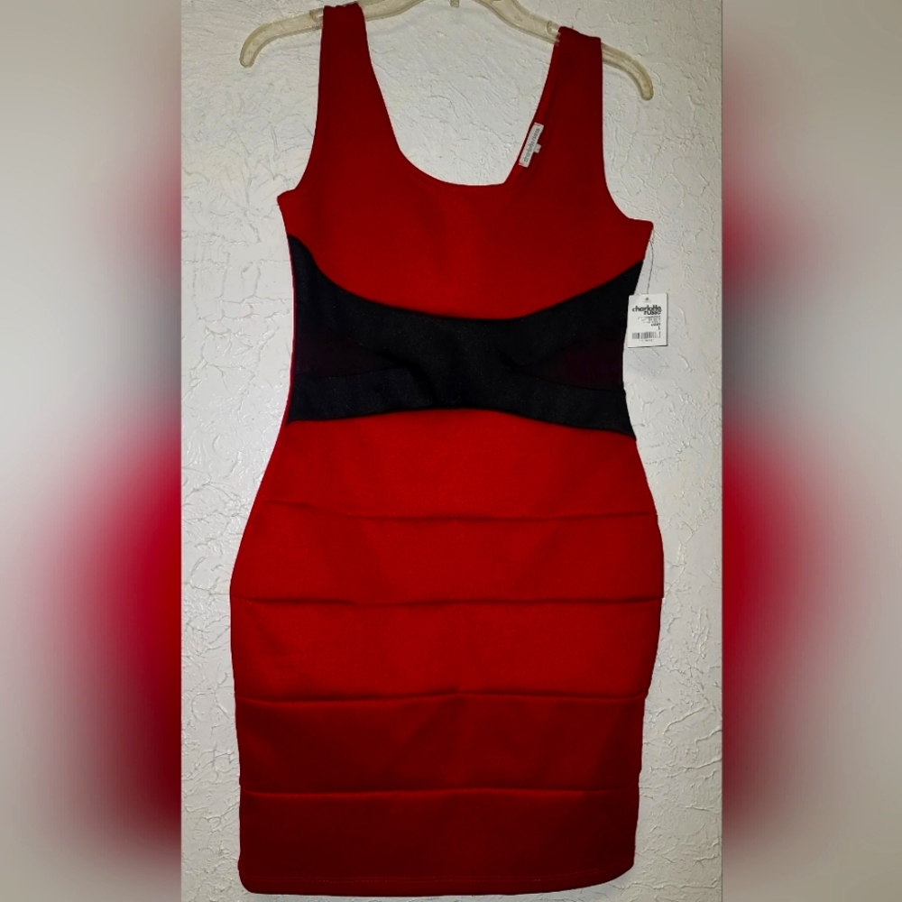 New Large Red Dress with see through cutouts (NWT)